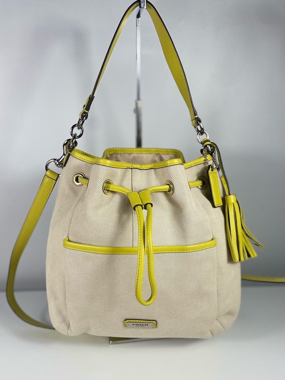 Coach Avery Canvas Drawstring Bucket Bag